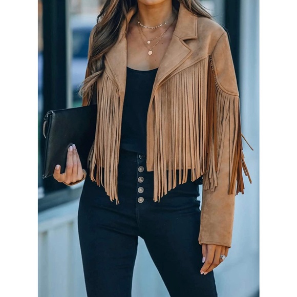 🎉HP🎉Vintage Leather Tassel Jacket - Picture 7 of 10